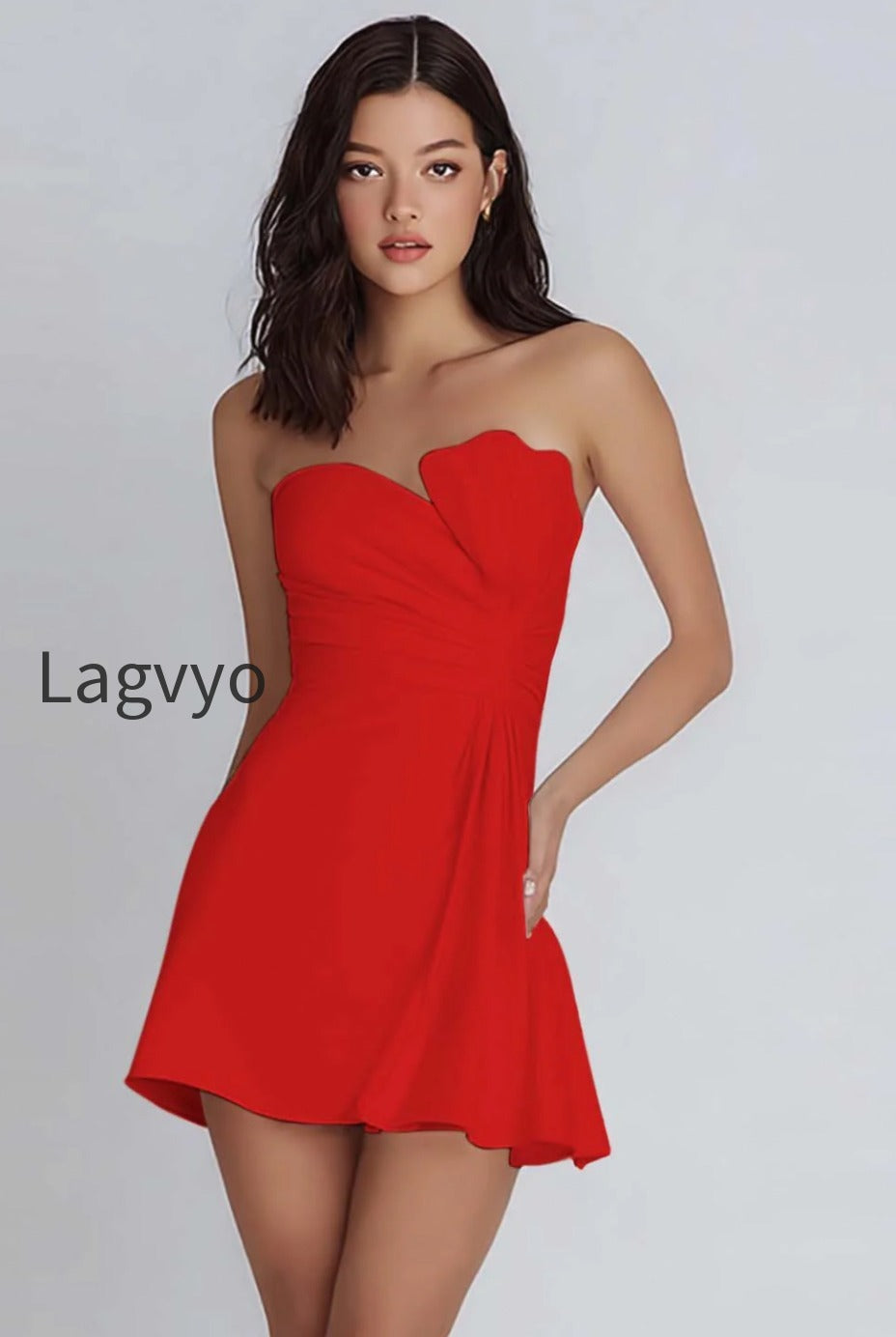 ivory-strapless-satin-ruched-short-a-line-graduation-dress