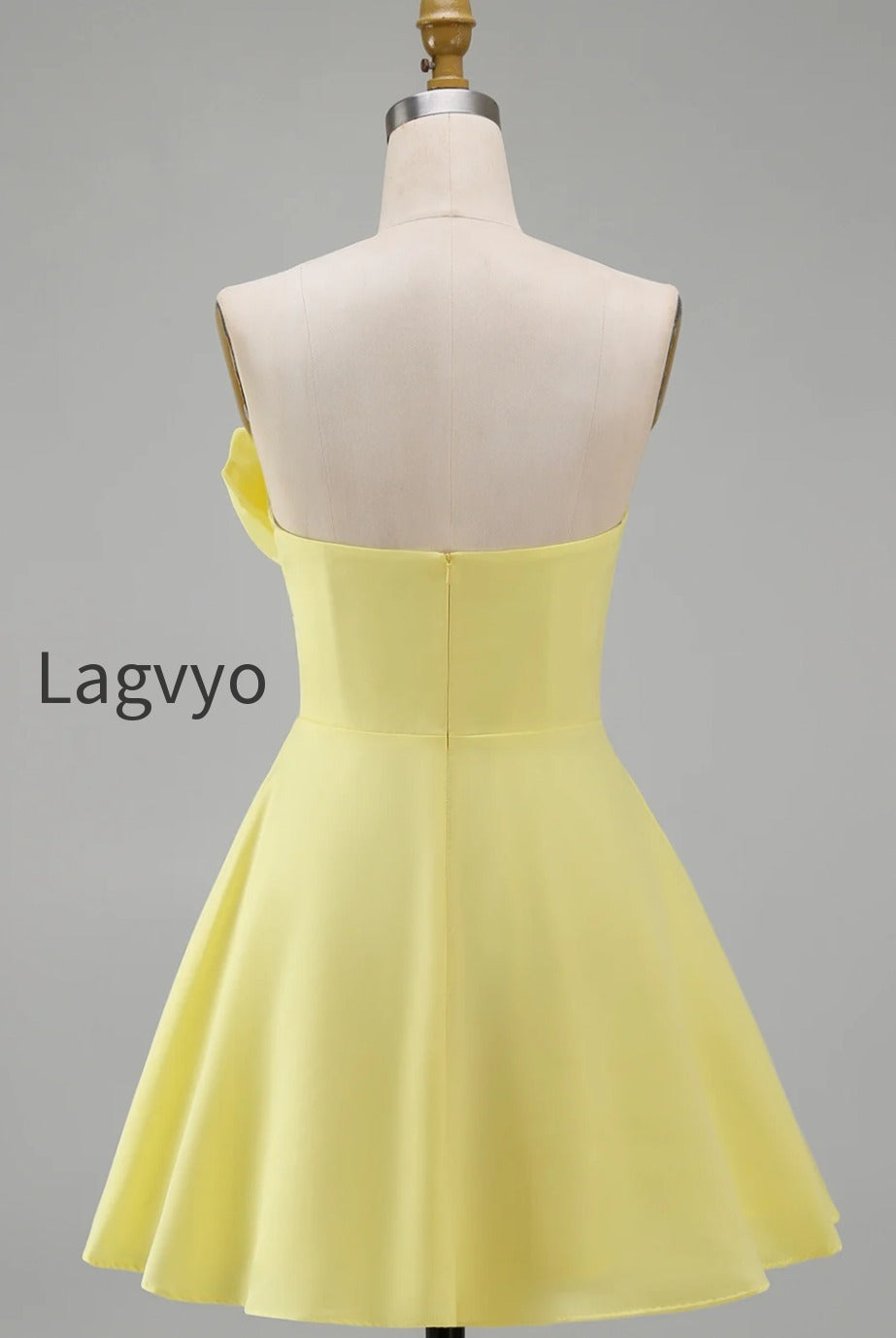 ivory-strapless-satin-ruched-short-a-line-graduation-dress