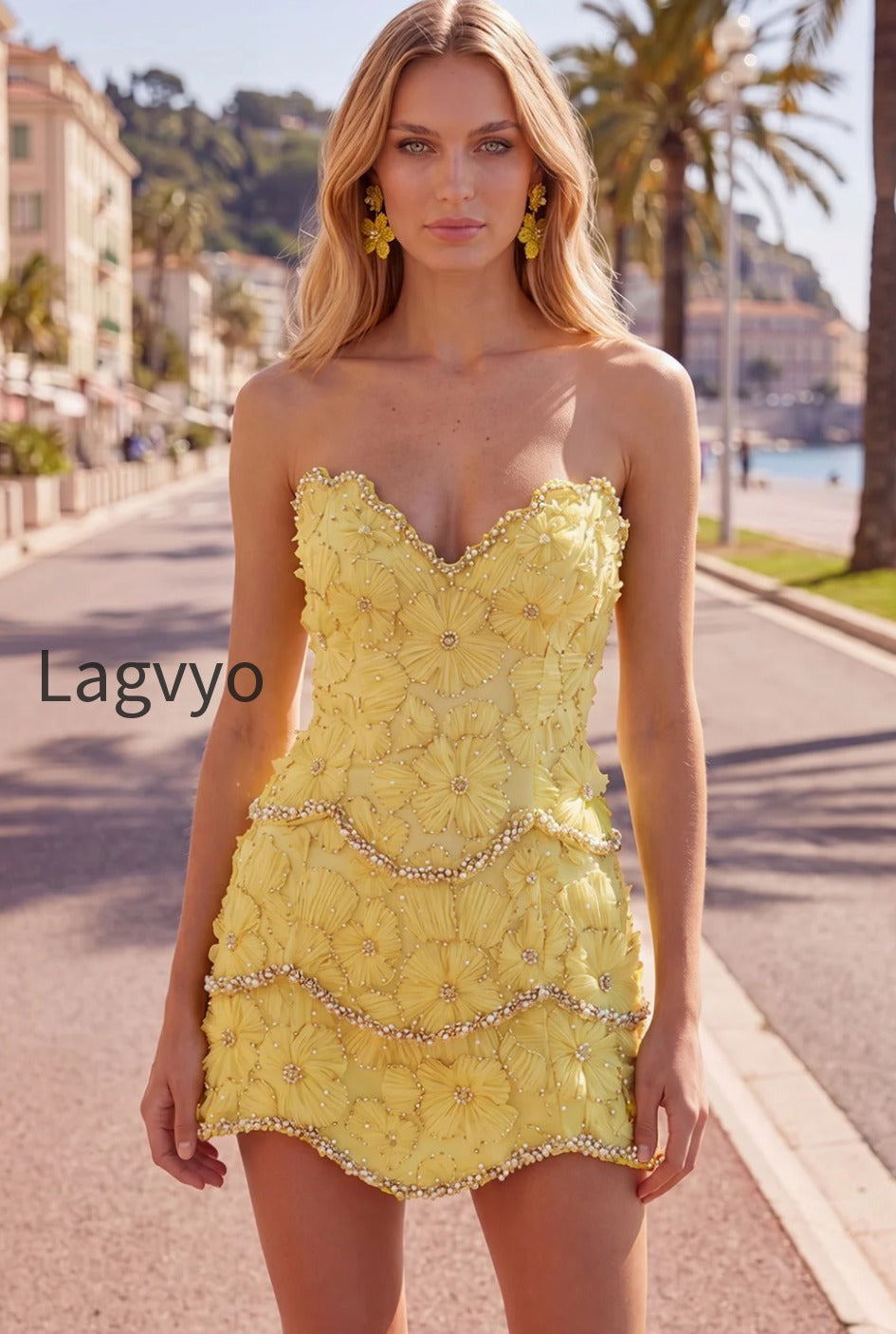sparkly-pink-floral-tight-short-strapless-homecoming-dress-with-pearls