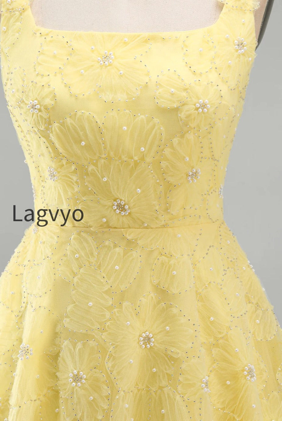 light-yellow-floral-a-line-beaded-bubble-short-homecoming-dress