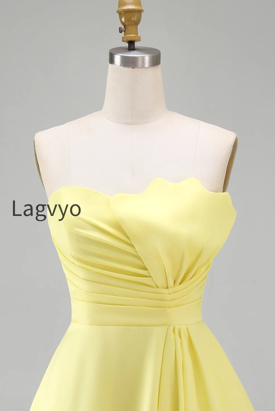 ivory-strapless-satin-ruched-short-a-line-graduation-dress