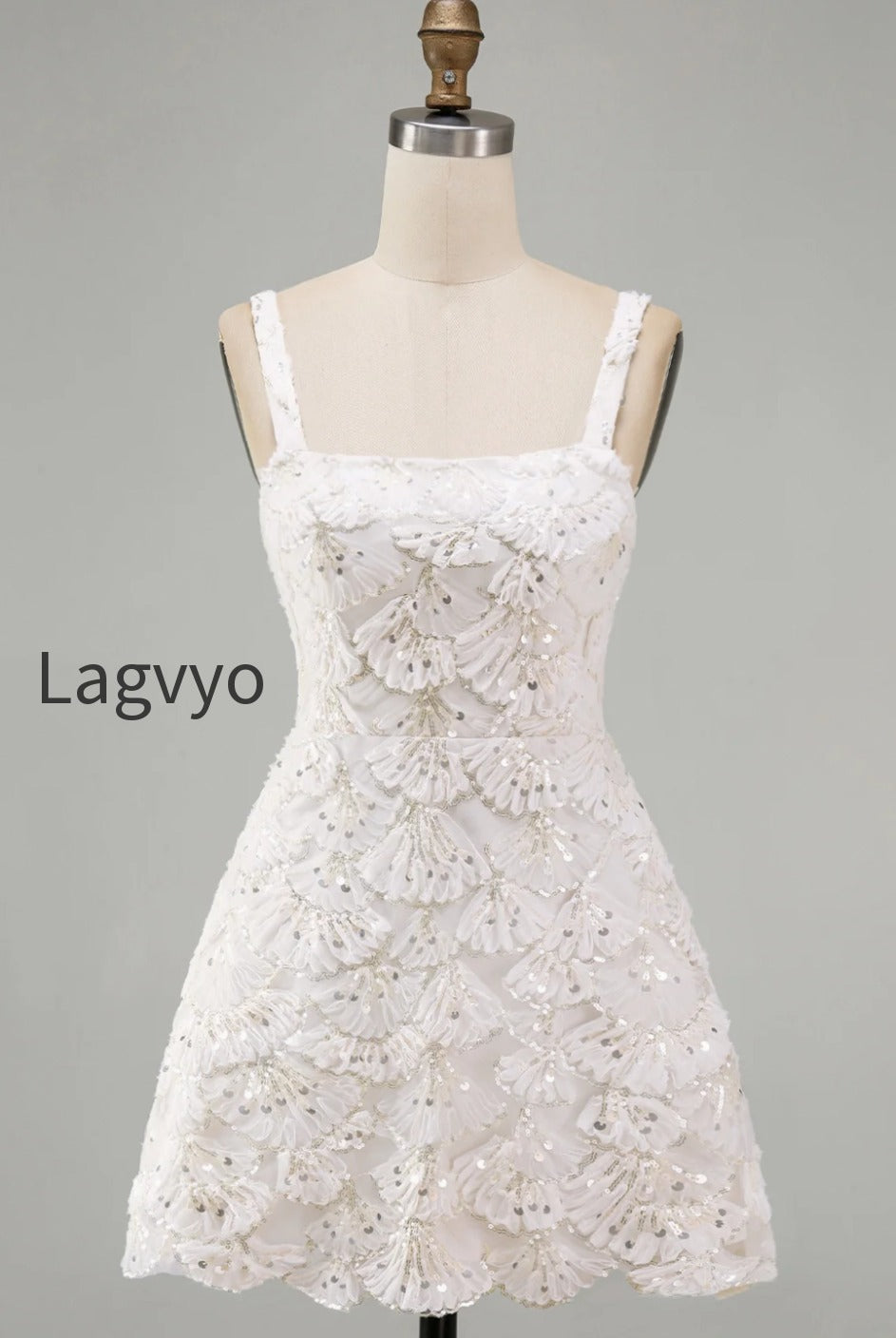 ivory-sparkly-sequin-floral-tight-short-a-line-homecoming-dress