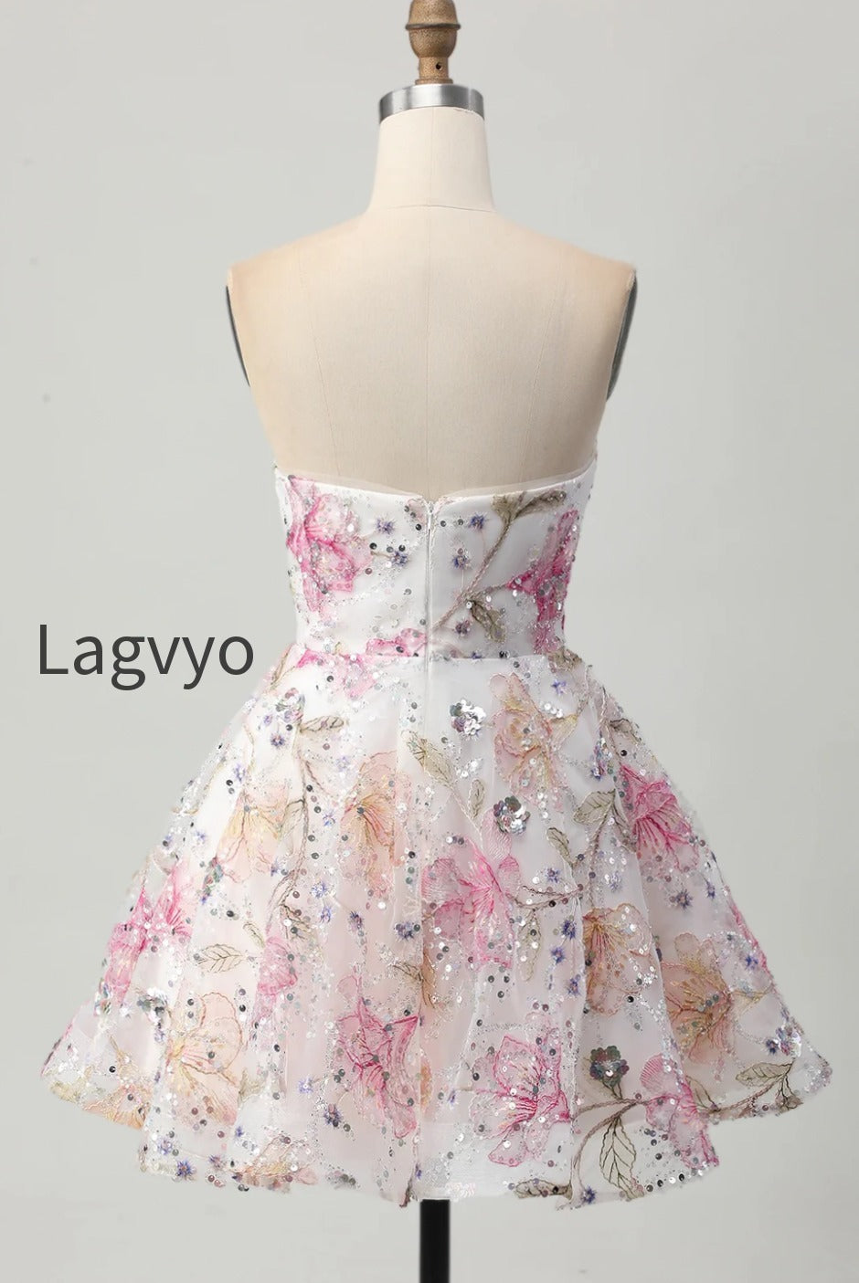 sparkly-pink-floral-short-a-line-homecoming-dress