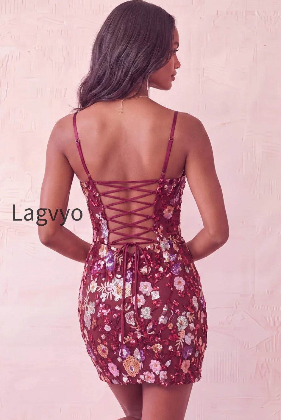 sparkly-floral-pink-sequin-corset-tight-short-homecoming-dress