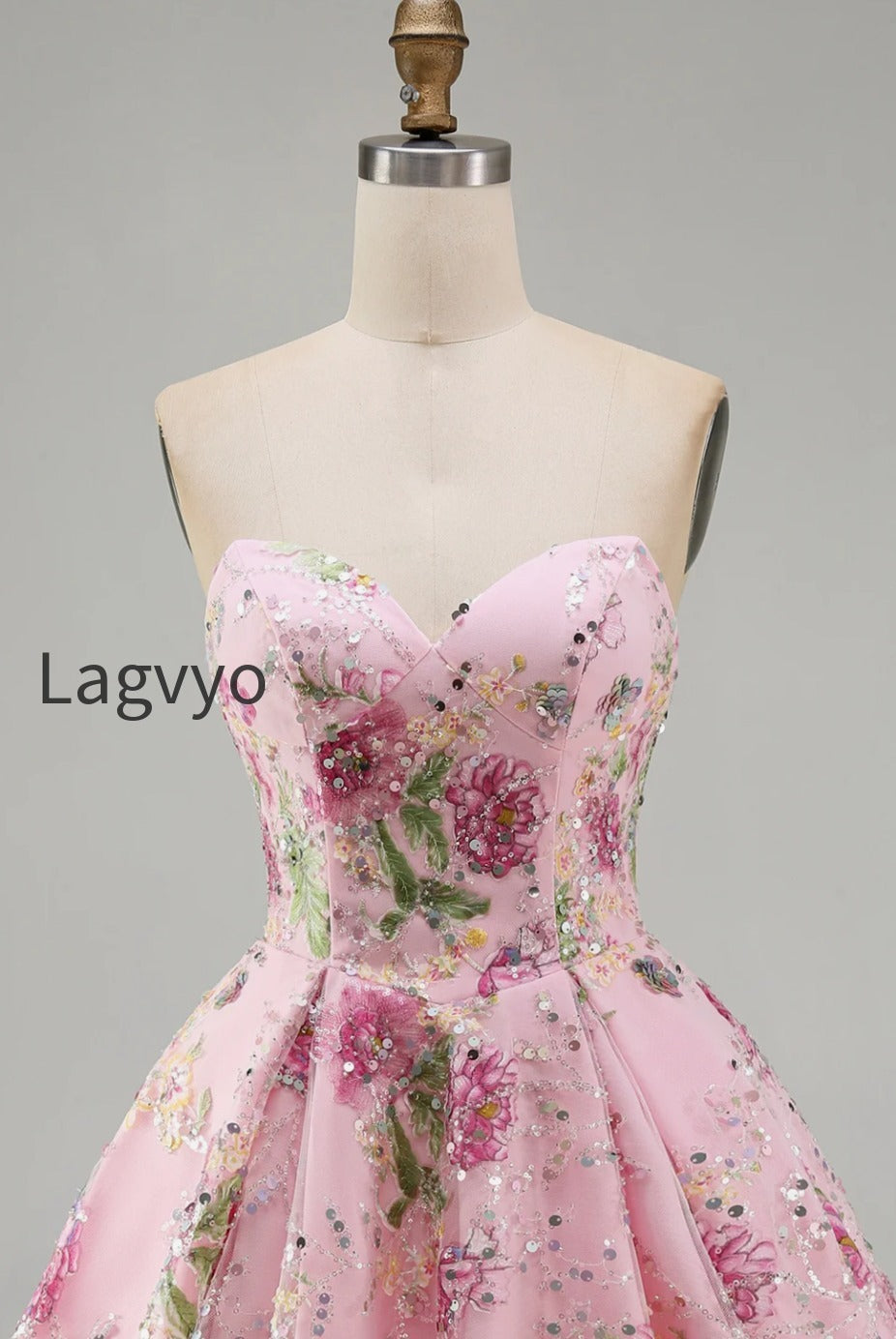 sparkly-pink-floral-beaded-a-line-short-strapless-homecoming-dress