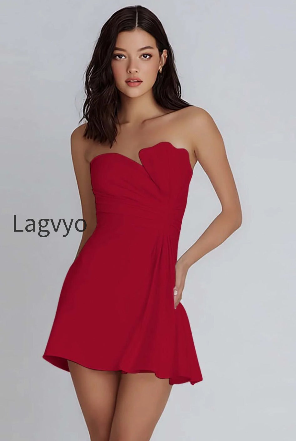 ivory-strapless-satin-ruched-short-a-line-graduation-dress