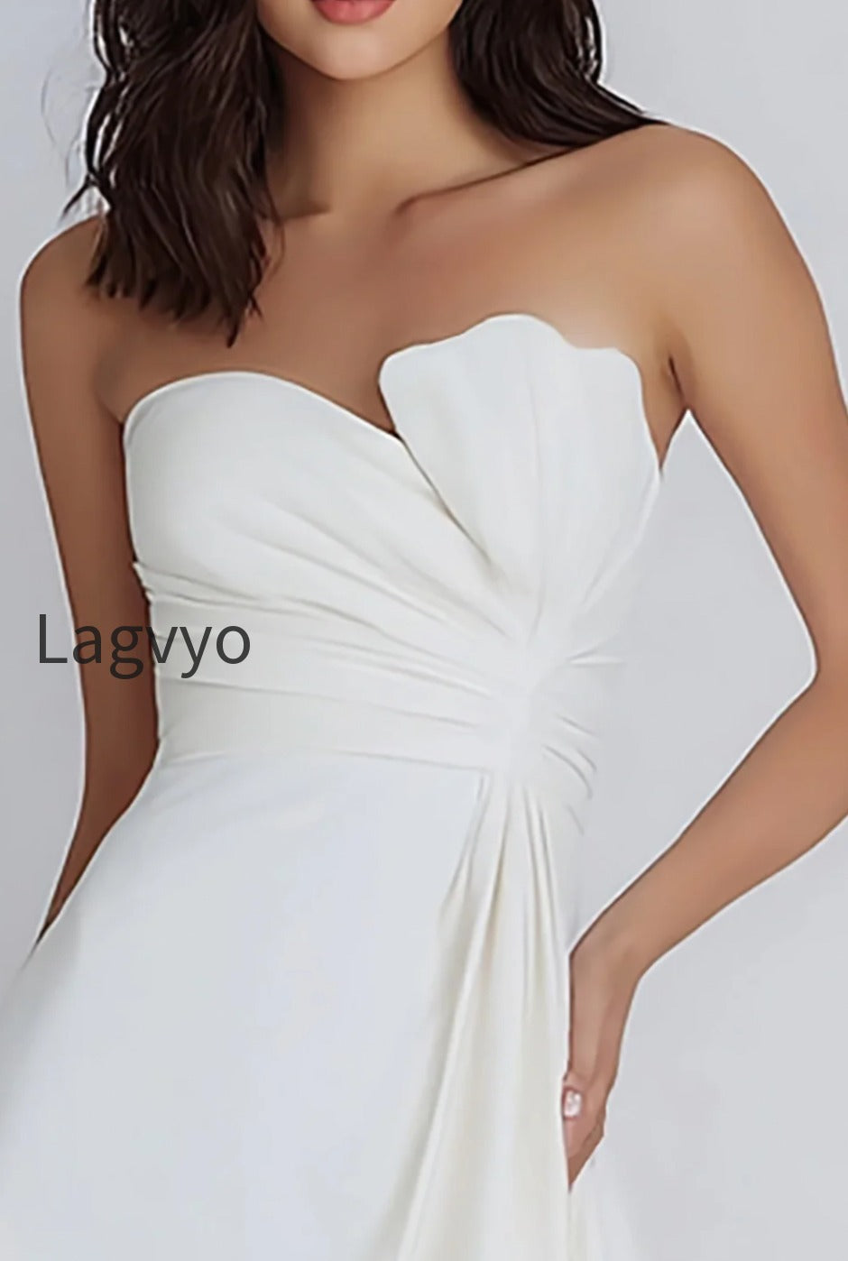 ivory-strapless-satin-ruched-short-a-line-graduation-dress