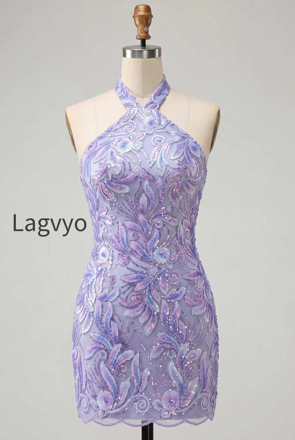 sparkly-pink-floral-halter-sequin-tight-short-homecoming-dress