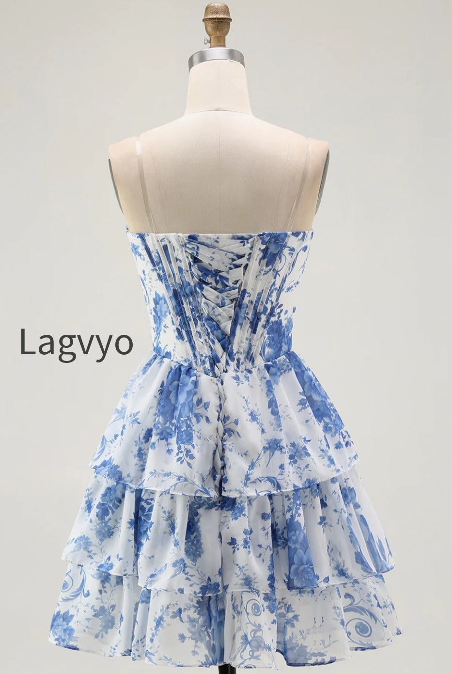white-blue-floral-a-line-corset-short-homecoming-dress-with-ruffles