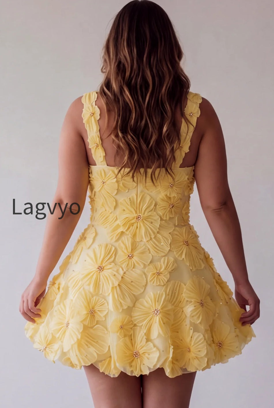 light-yellow-floral-a-line-beaded-bubble-short-homecoming-dress
