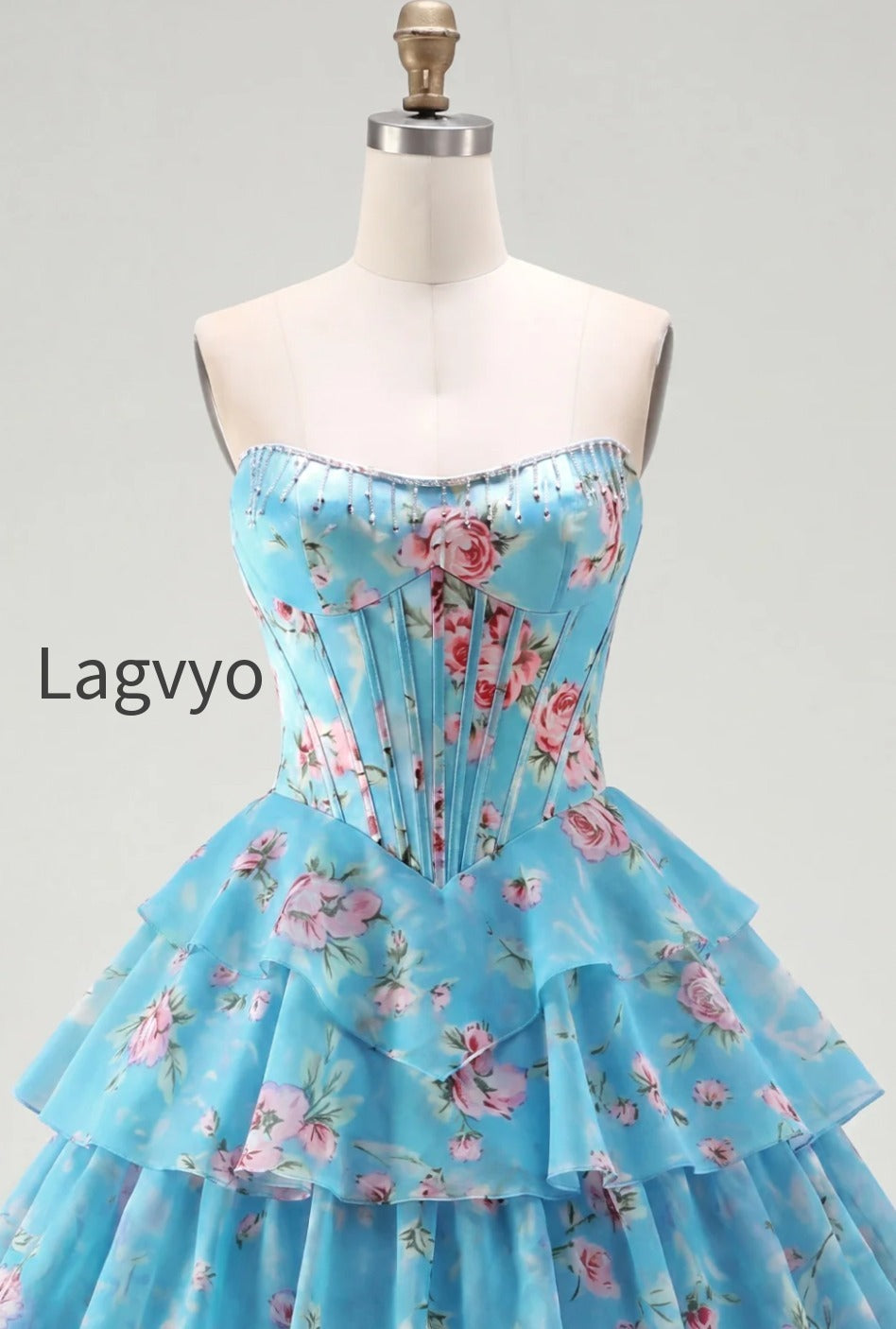 yellow-a-line-floral-corset-short-fringed-strapless-homecoming-dress-with-ruffles