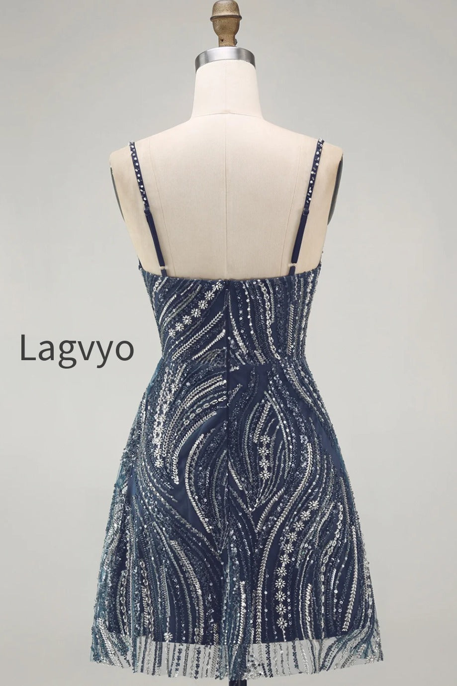 beaded-thick-straps-sparkly-navy-short-cocktail-dress
