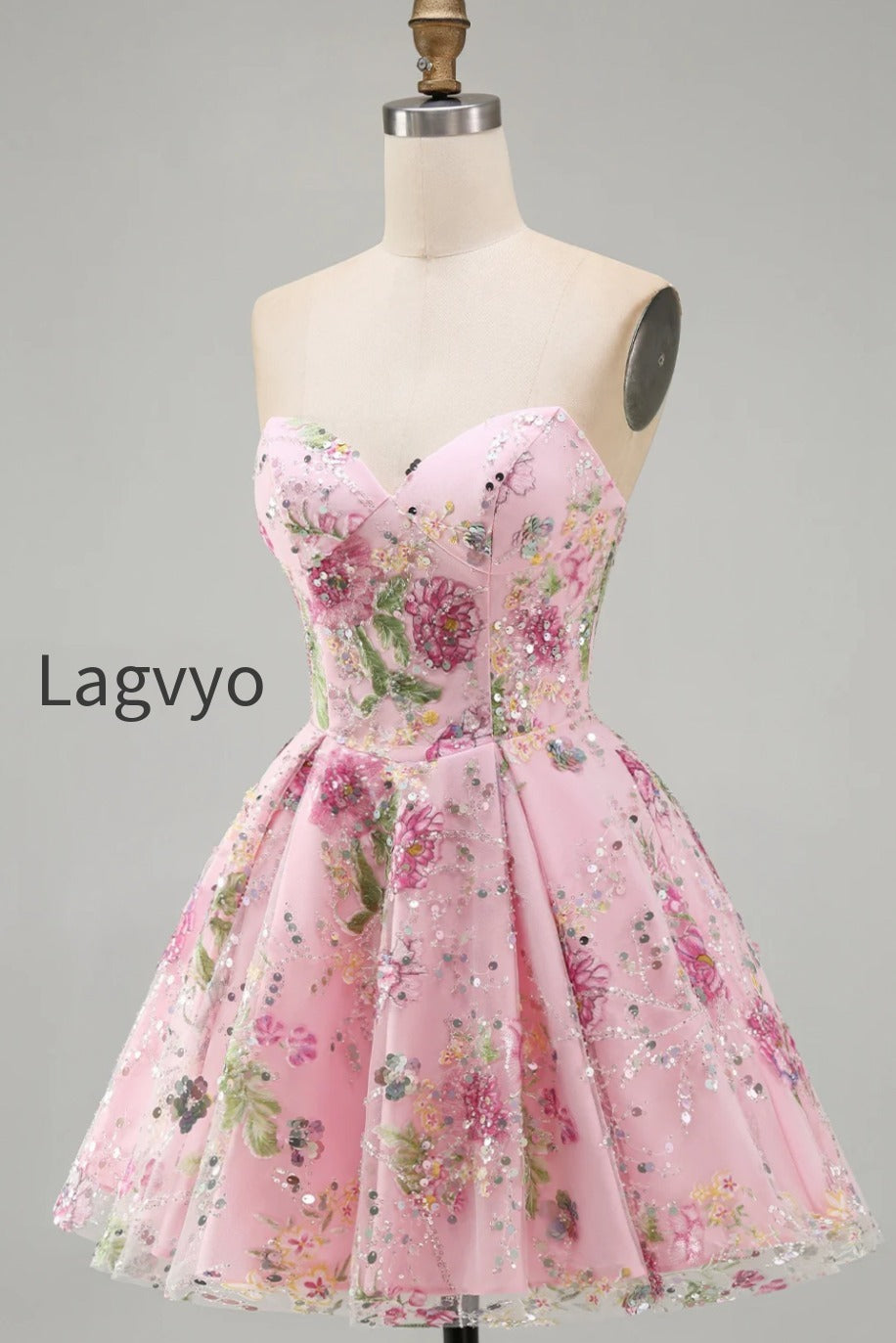 sparkly-pink-floral-beaded-a-line-short-strapless-homecoming-dress