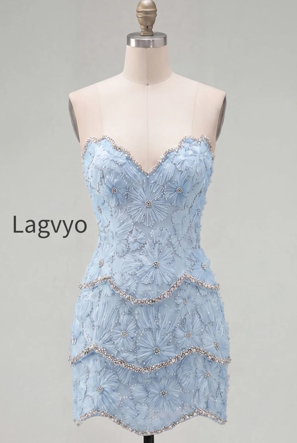 sparkly-pink-floral-tight-short-strapless-homecoming-dress-with-pearls
