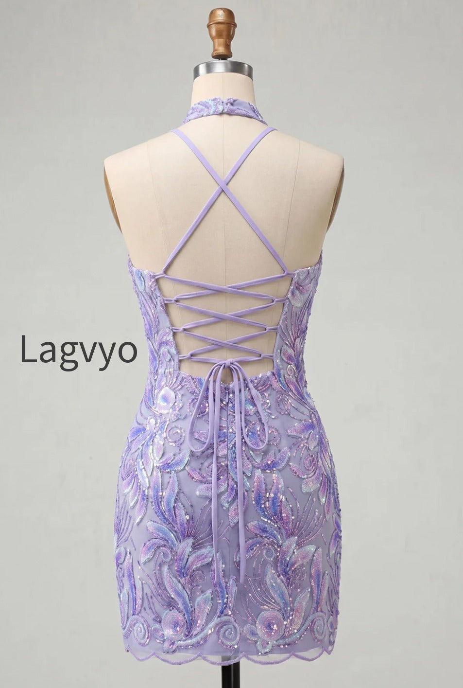 sparkly-pink-floral-halter-sequin-tight-short-homecoming-dress