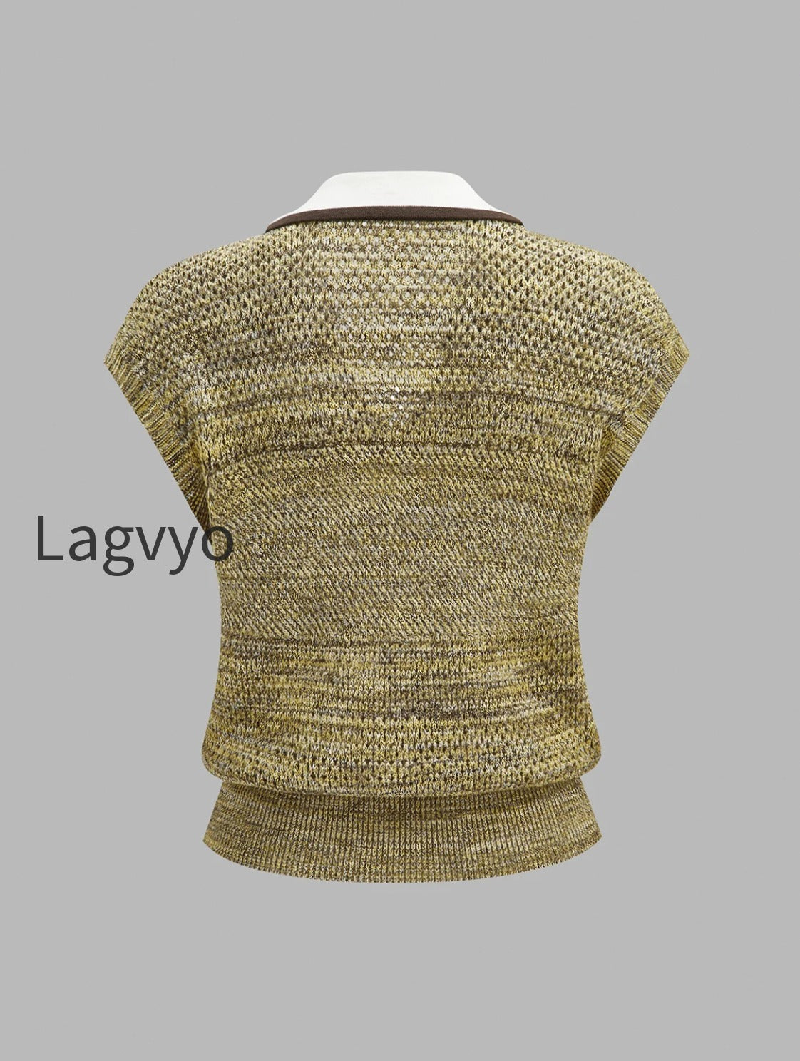 contrast-trim-textured-knit-top