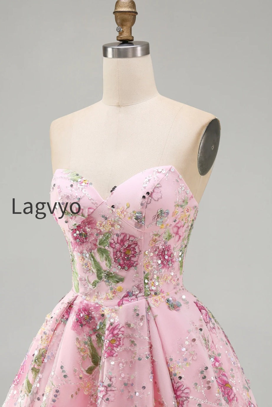 sparkly-pink-floral-beaded-a-line-short-strapless-homecoming-dress