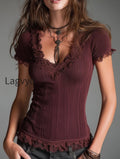 vintage-faded-knitted-short-sleeved-t-shirt-with-lace-trim