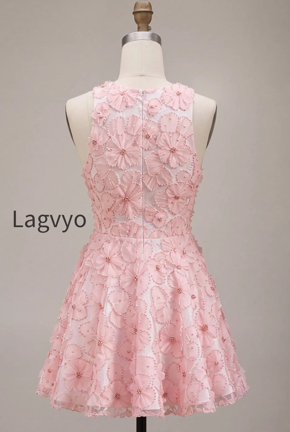 pink-floral-a-line-beaded-round-neck-short-homecoming-dress