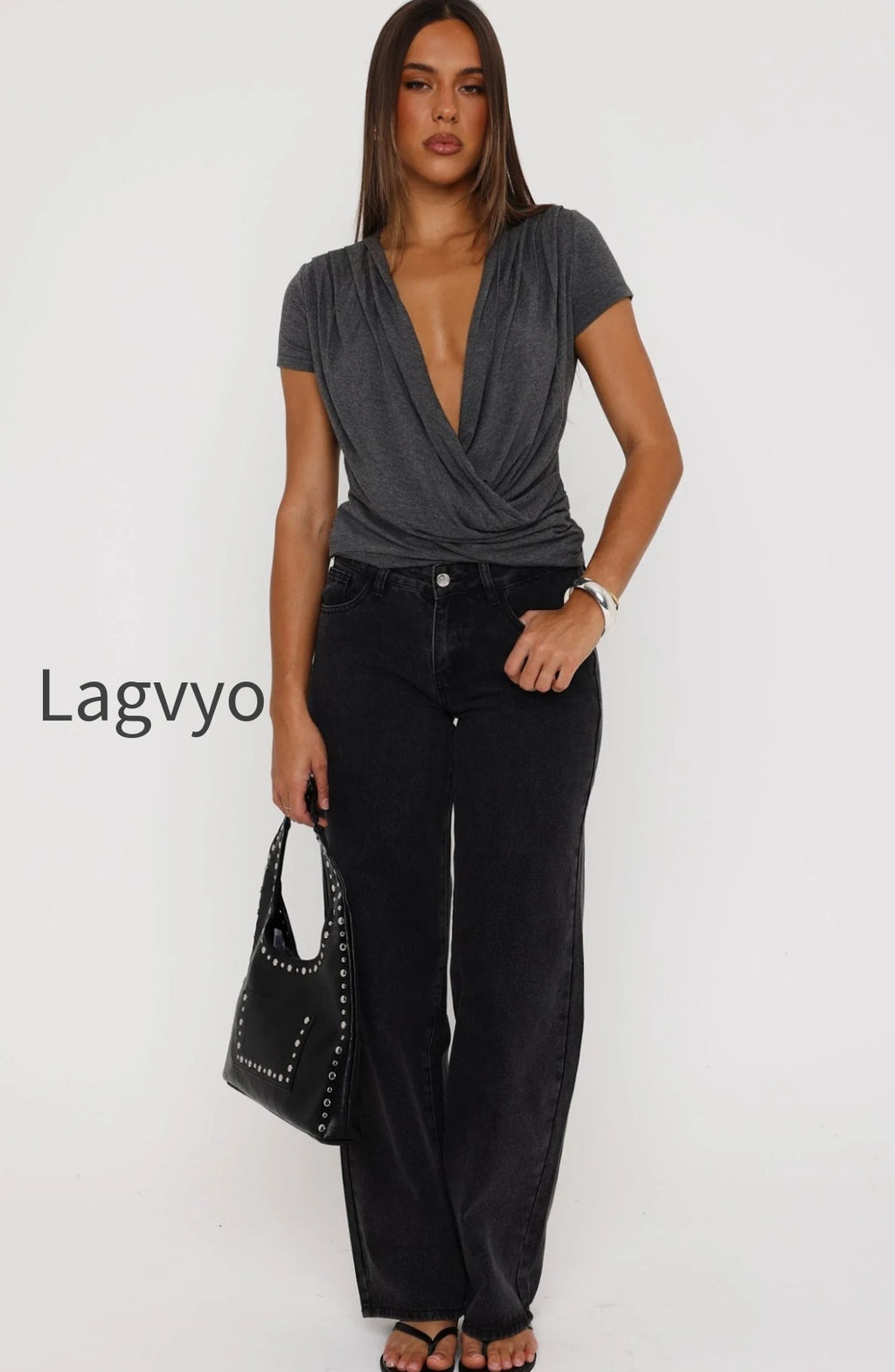 almost-told-you-short-sleeve-cowl-neck-top-charcoal-marle-37964585
