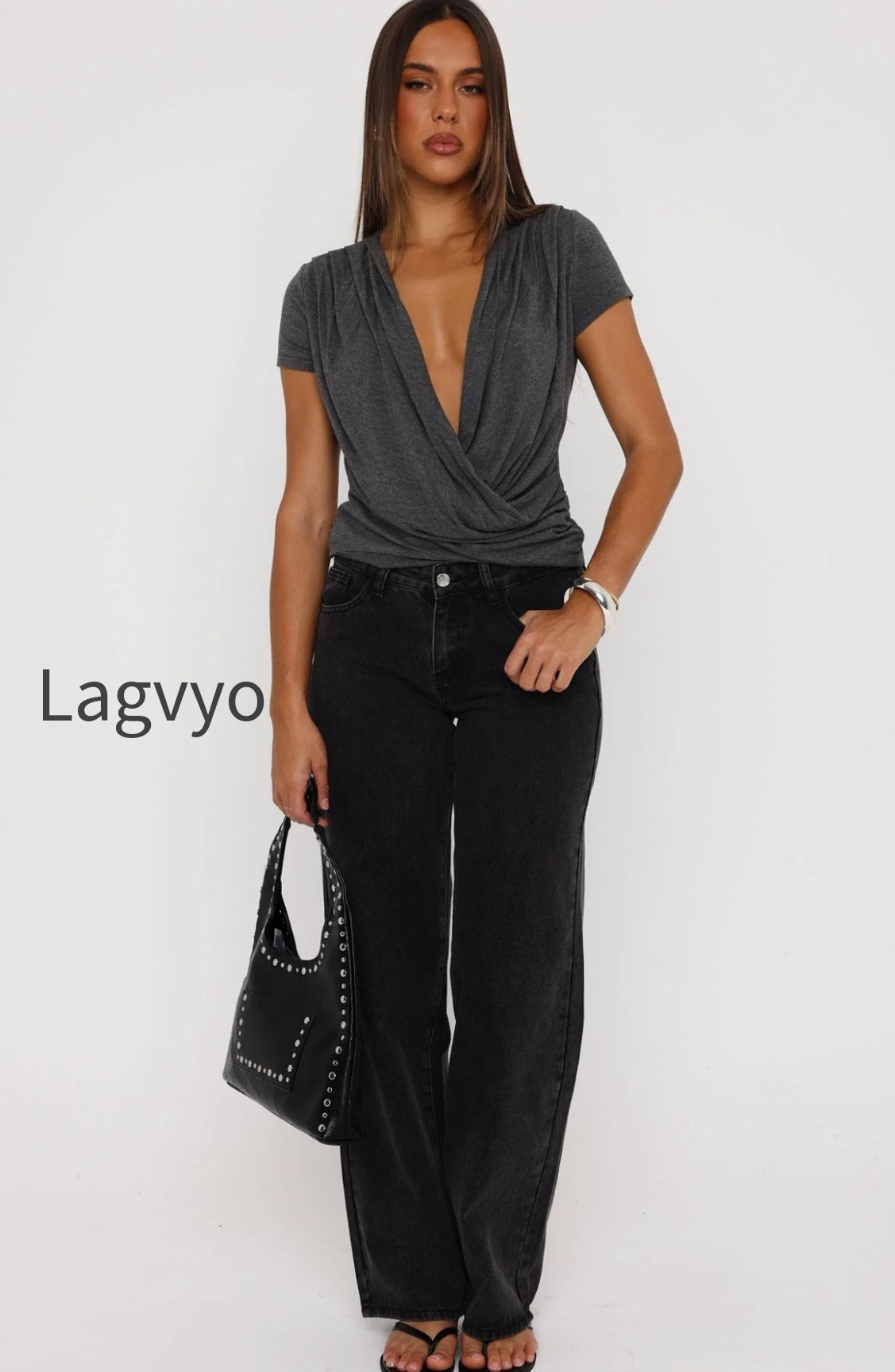 almost-told-you-short-sleeve-cowl-neck-top-charcoal-marle-37964585