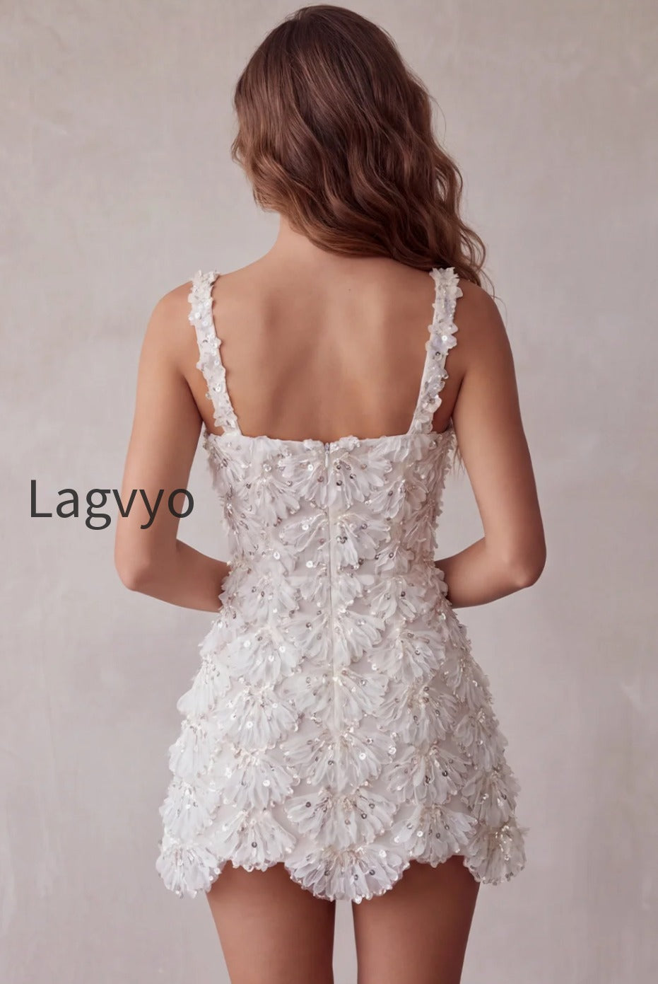 ivory-sparkly-sequin-floral-tight-short-a-line-homecoming-dress