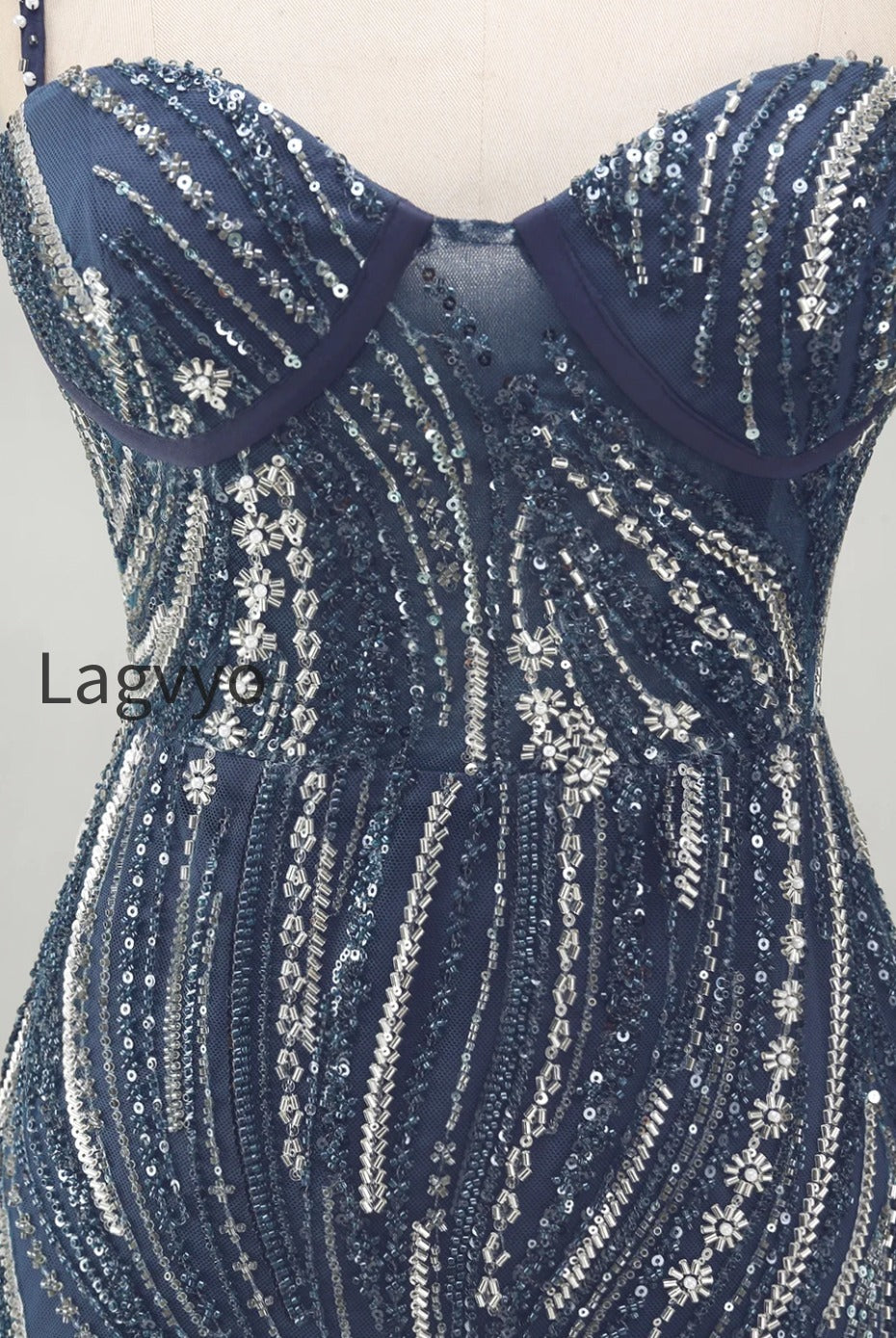 beaded-thick-straps-sparkly-navy-short-cocktail-dress