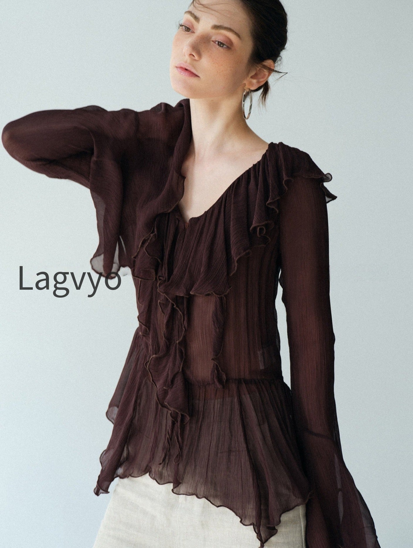 luxury-cupro-blend-ruffle-v-neck-blouse-draped-bell-sleeve-romantic-top