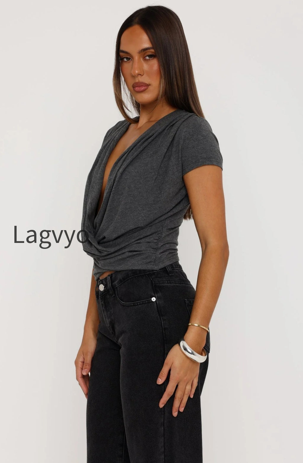 almost-told-you-short-sleeve-cowl-neck-top-charcoal-marle-37964585
