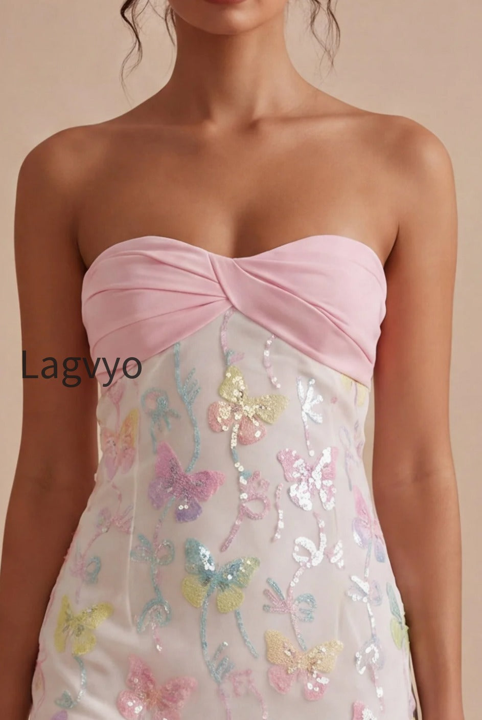 sparkly-pink-and-white-floral-tight-short-strapless-beaded-graduation-dress