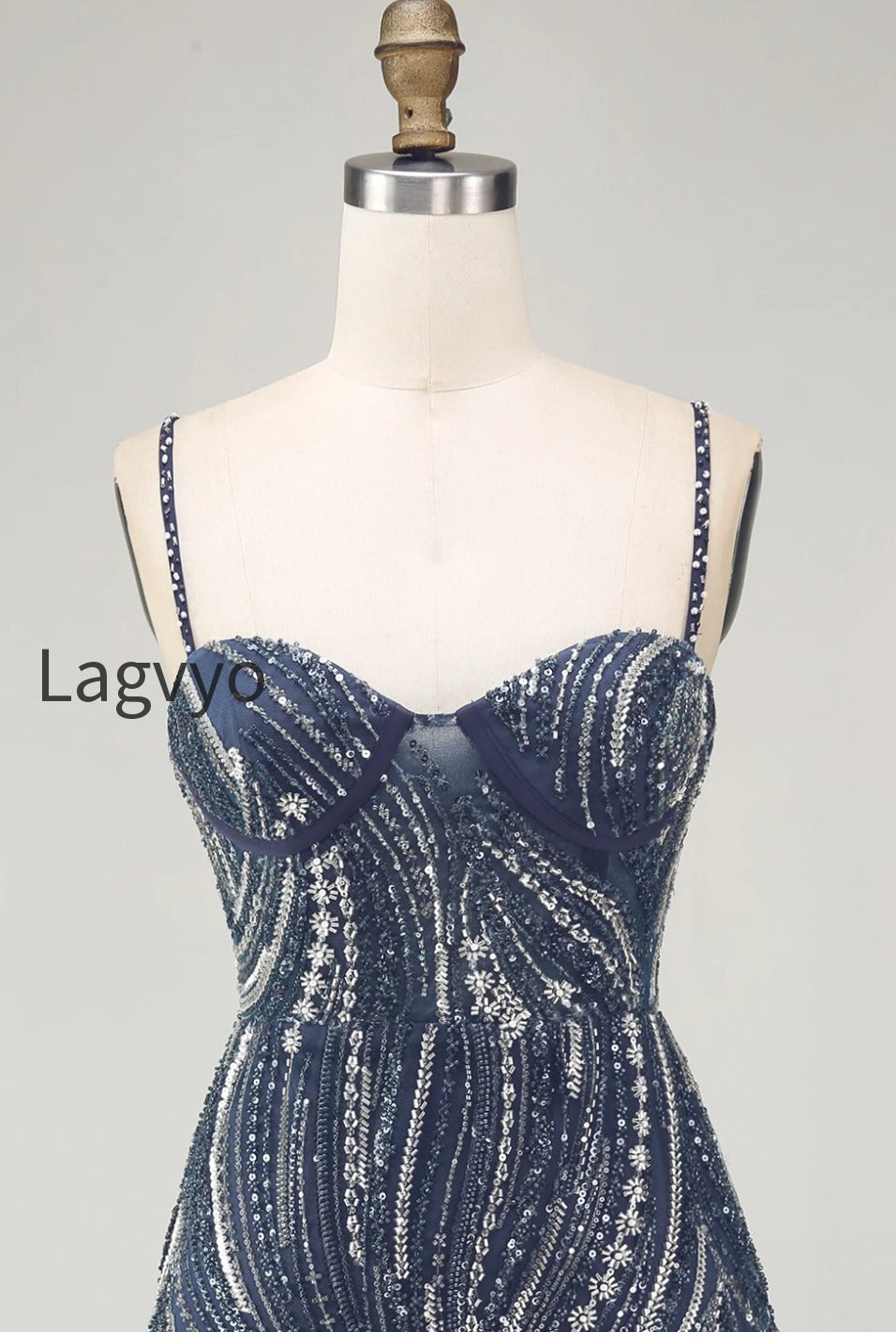 beaded-thick-straps-sparkly-navy-short-cocktail-dress