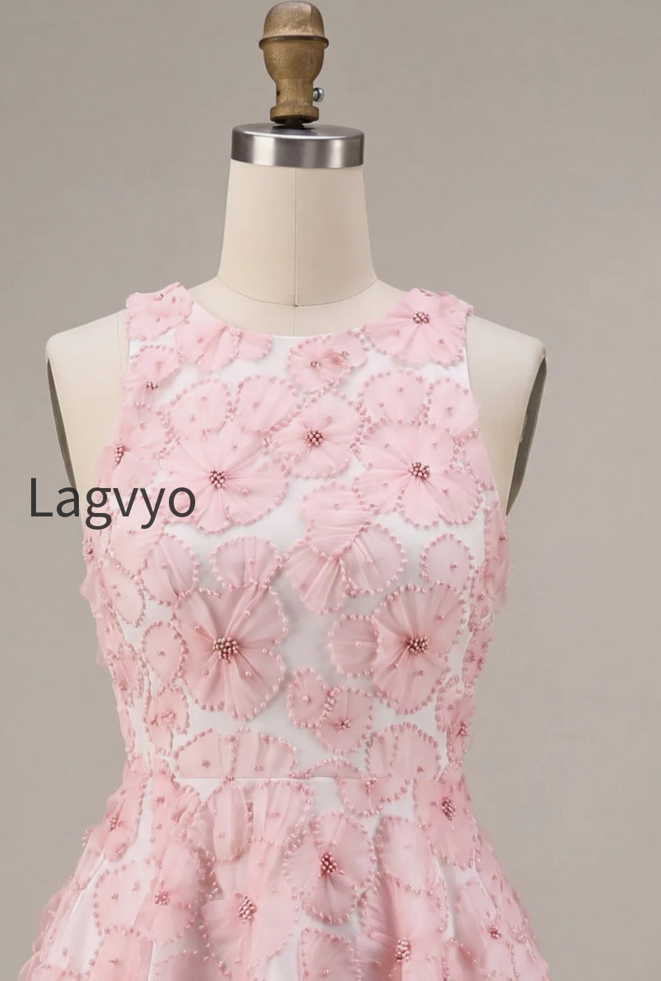 pink-floral-a-line-beaded-round-neck-short-homecoming-dress