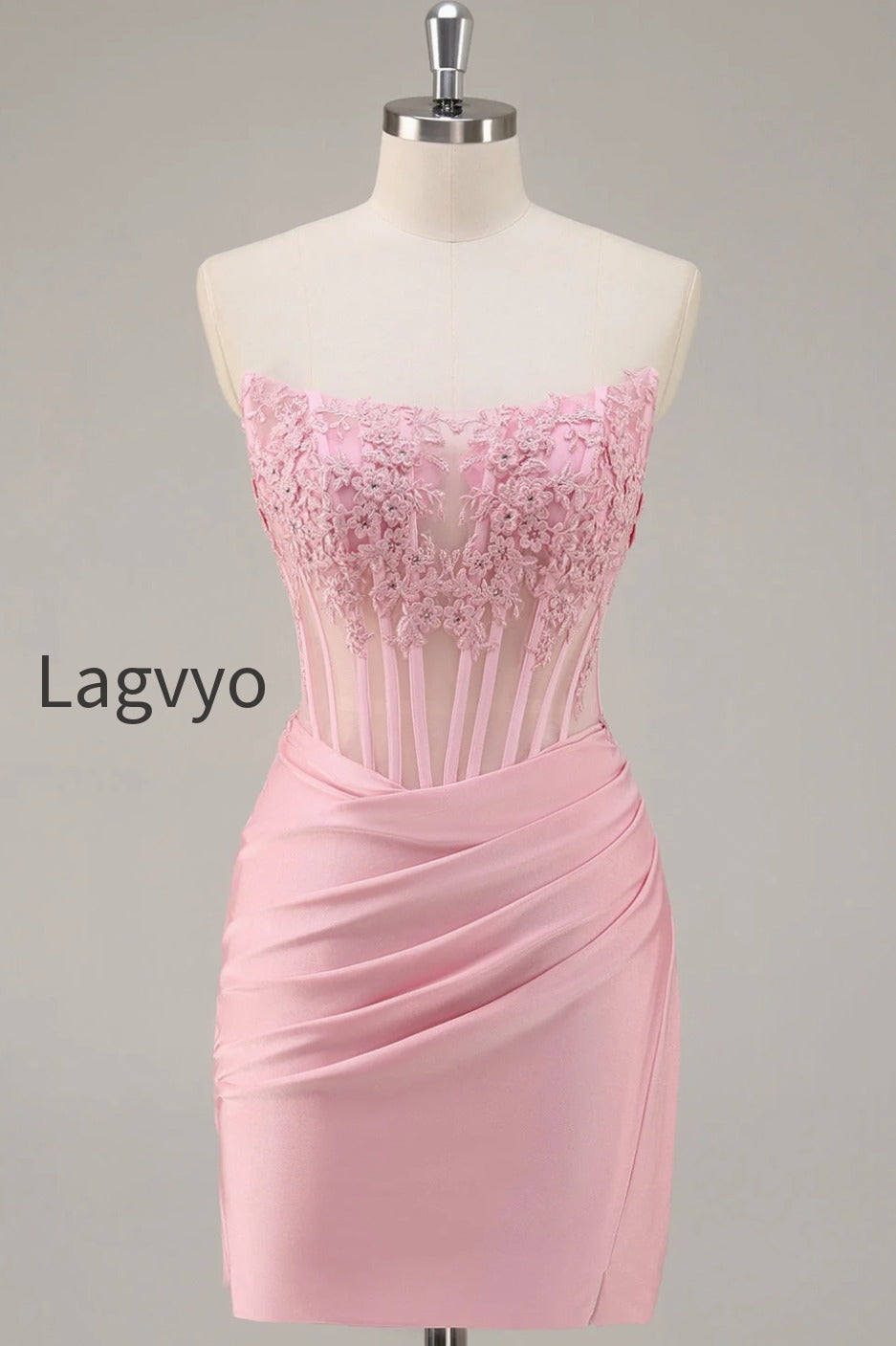 pink-strapless-bodycon-corset-short-homecoming-dress-with-lace