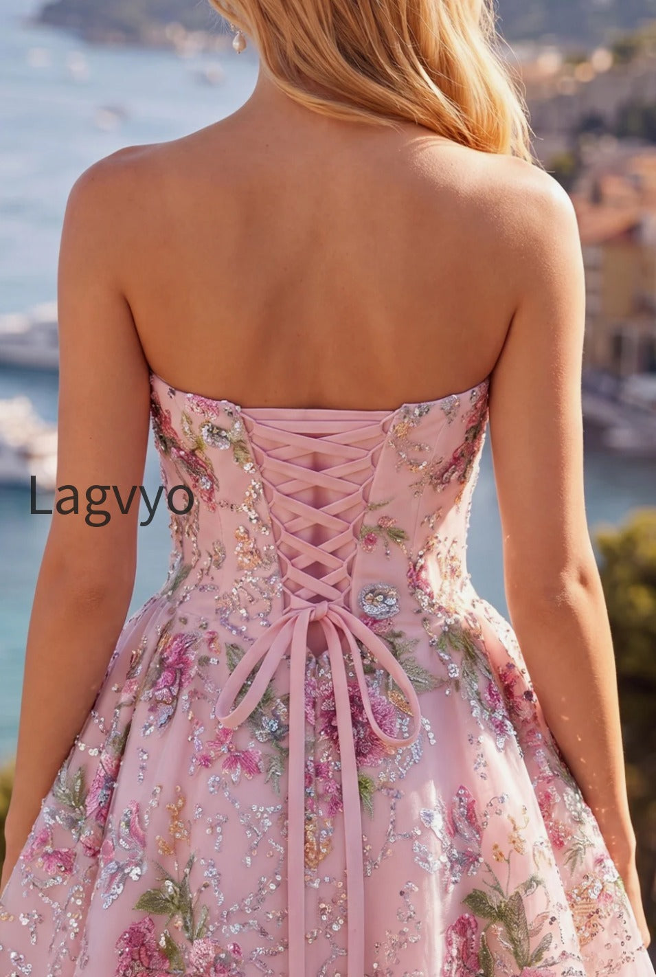 sparkly-pink-floral-beaded-a-line-short-strapless-homecoming-dress