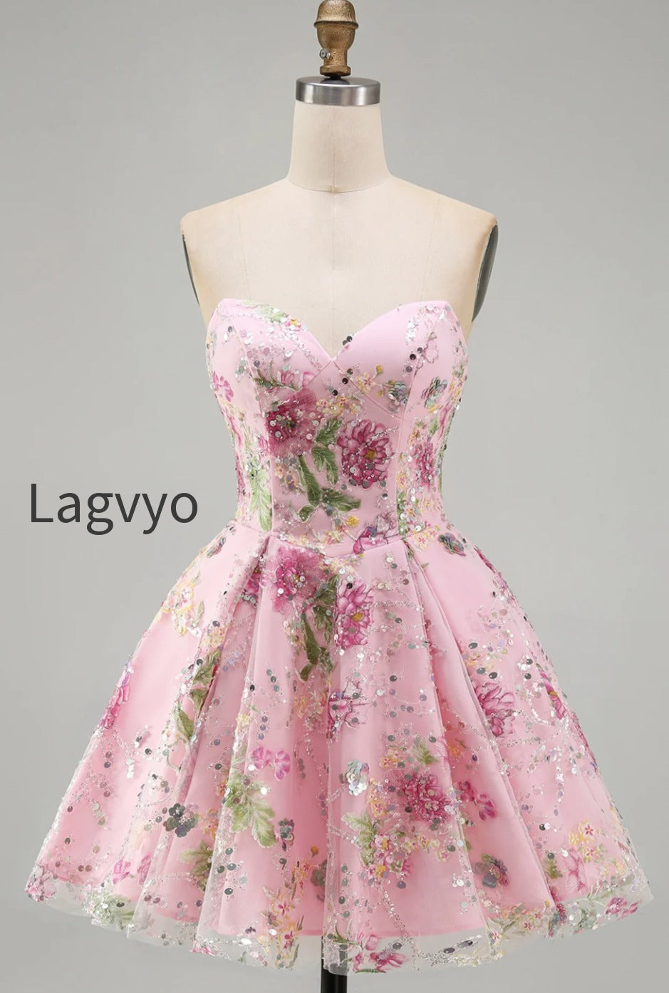 sparkly-pink-floral-beaded-a-line-short-strapless-homecoming-dress