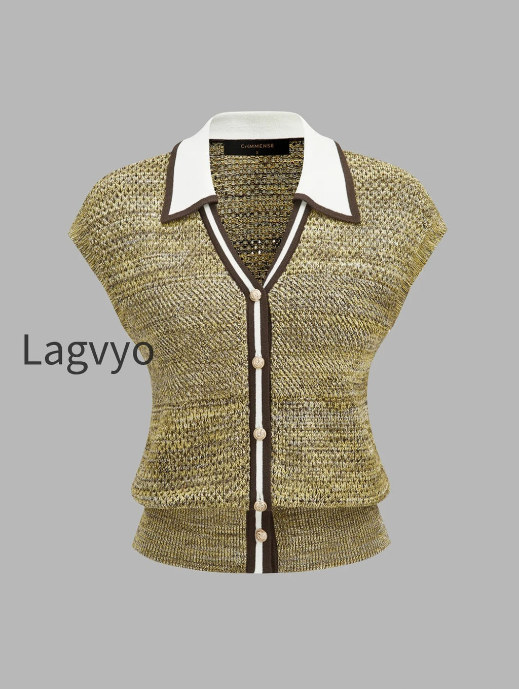 contrast-trim-textured-knit-top
