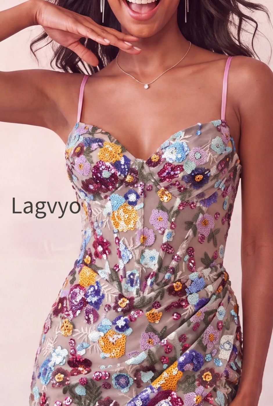 sparkly-floral-pink-sequin-corset-tight-short-homecoming-dress