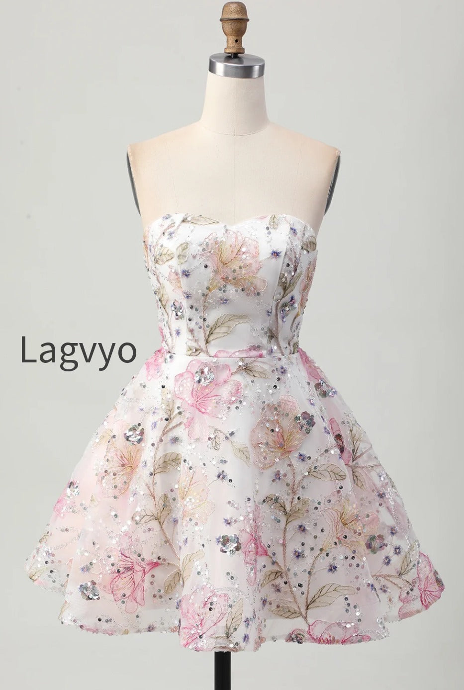 sparkly-pink-floral-short-a-line-homecoming-dress