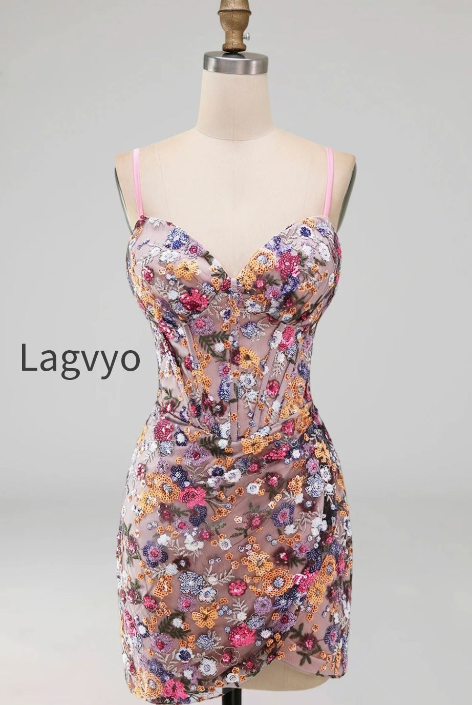 sparkly-floral-pink-sequin-corset-tight-short-homecoming-dress